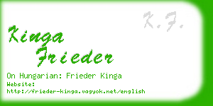 kinga frieder business card